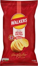 Walkers Ready Salted Multipack Crisps, 12 x 25g