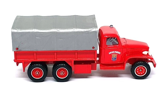 Solido 1/50 Scale Diecast 3121 - GMC Bache Fire Truck - Red/Grey - Image 3 of 4