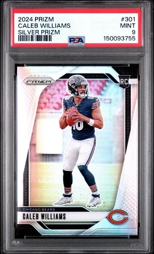 2024 Panini Prizm Caleb Williams RC Silver Holo Rookie #301 Bears PSA 9