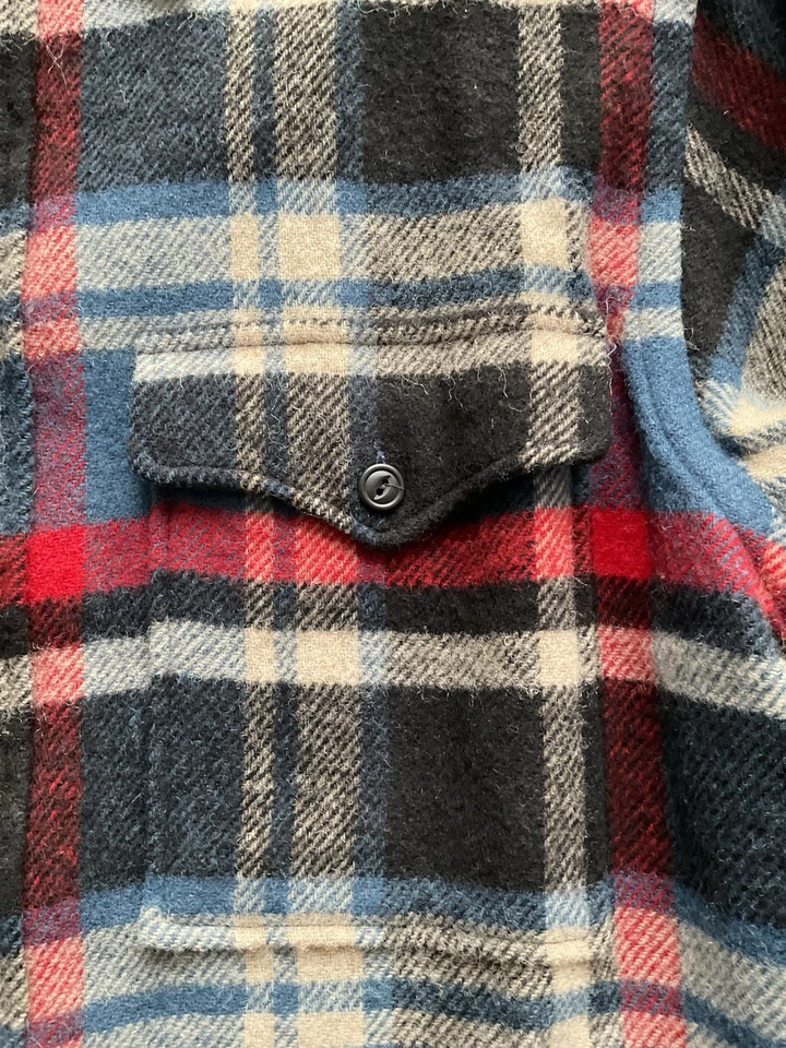 VNT Polo Ralph Lauren Camisa de Lana a Cuadros Con Botones Para Hombre Talla L Hecha en EE. UU. Rara Foto 3 de 4