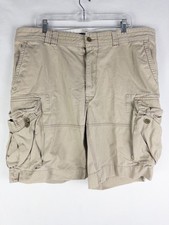 VTG Polo Ralph Lauren Cargo Shorts Mens 40 Beige 100 Cotton Utility