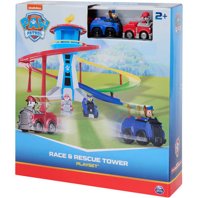 Paw Patrol Race Track Tower HQ Chase & Marshall Set OVP NEW