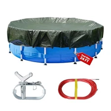 25ft Round Pool Winter Cover for Above Ground Swimming Pools with 25ft pool