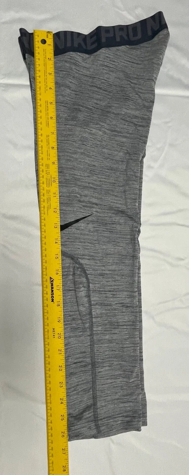 NIKE Mens Pro 3/4 Length Heather Tights (Lt Carbon/Thndr Blu/Blk 876643-012 SMAL - Image 3 of 4