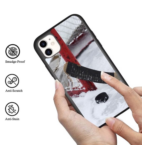 For iPhone SE XS XR Max 5 6 7 8 Plus Anti Fingerprint Love Ice Hockey Stick Puck - Picture 10 of 25