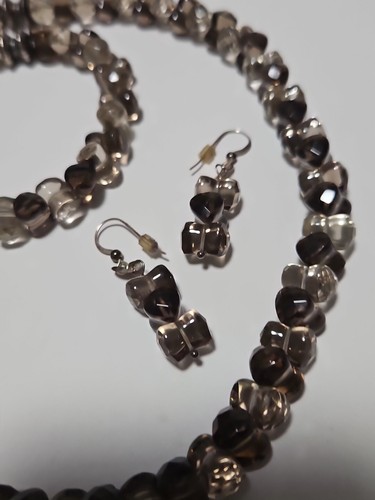 Jay King DTR DRT Sterling Silver Smoky Quartz Bead Necklace Bracelet Earrings - Picture 4 of 14