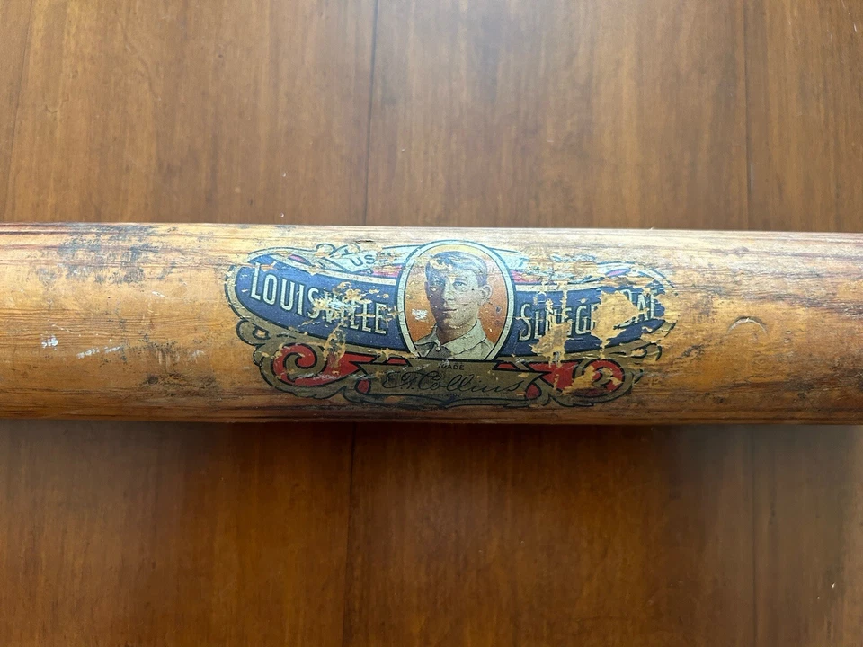 "Muy raro 1911-1916 Louisville Slugger 40 EC Eddie Collins calcomanía murciélago de madera 33""" Foto 3 de 4