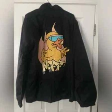 Neff Fresh Ducky Coaches Windbreaker Men's Size Large Black New with Tags