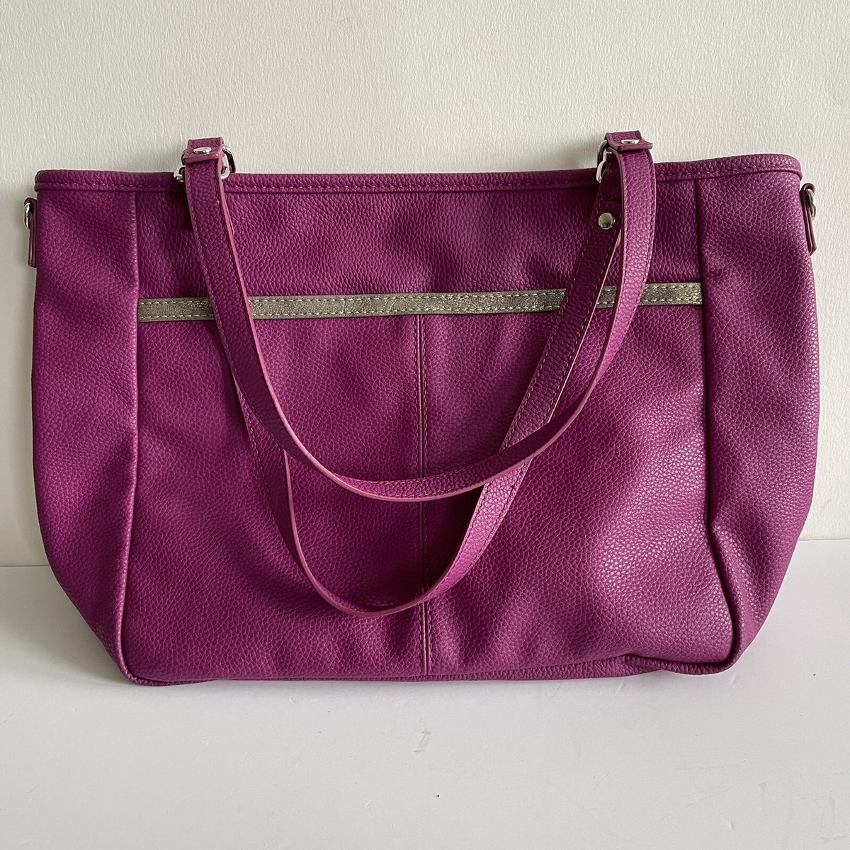 Jewell by Thirty-one Reversible Raspberry Pink/Metallic Gold Tote