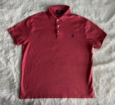 Polo Ralph Lauren Polo Shirt Men s Sz Large Custom Slim Fit Short Sleeve Pink