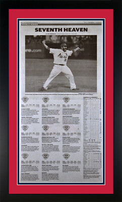 2011 St Louis Cardinals Dispatch Newspaper Page ''Seventh Heaven'' Framed!