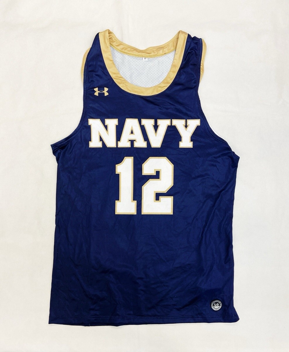 Under Armour Navy Midshipmen Basketball Game Jersey Men's Large