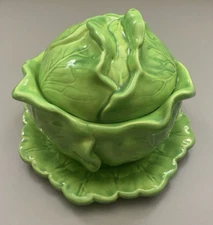 Holland Mold Vintage Cabbage Bowl with Lid and Serving Dish
