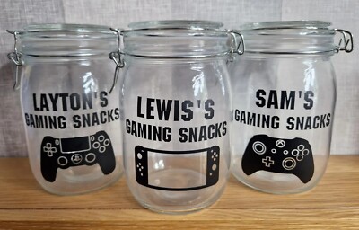 Personalisiertes Gaming Snack Jar Kinder Xbox Playstation Switch - beliebiger Name oder Gamertag