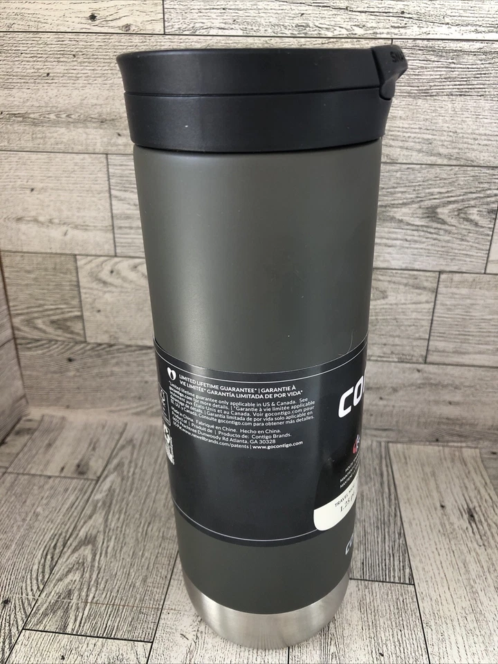 Gray Contigo 20 oz. Taza de viaje Superior 2.0 SnapSeal de acero inoxidable Foto 2 de 4