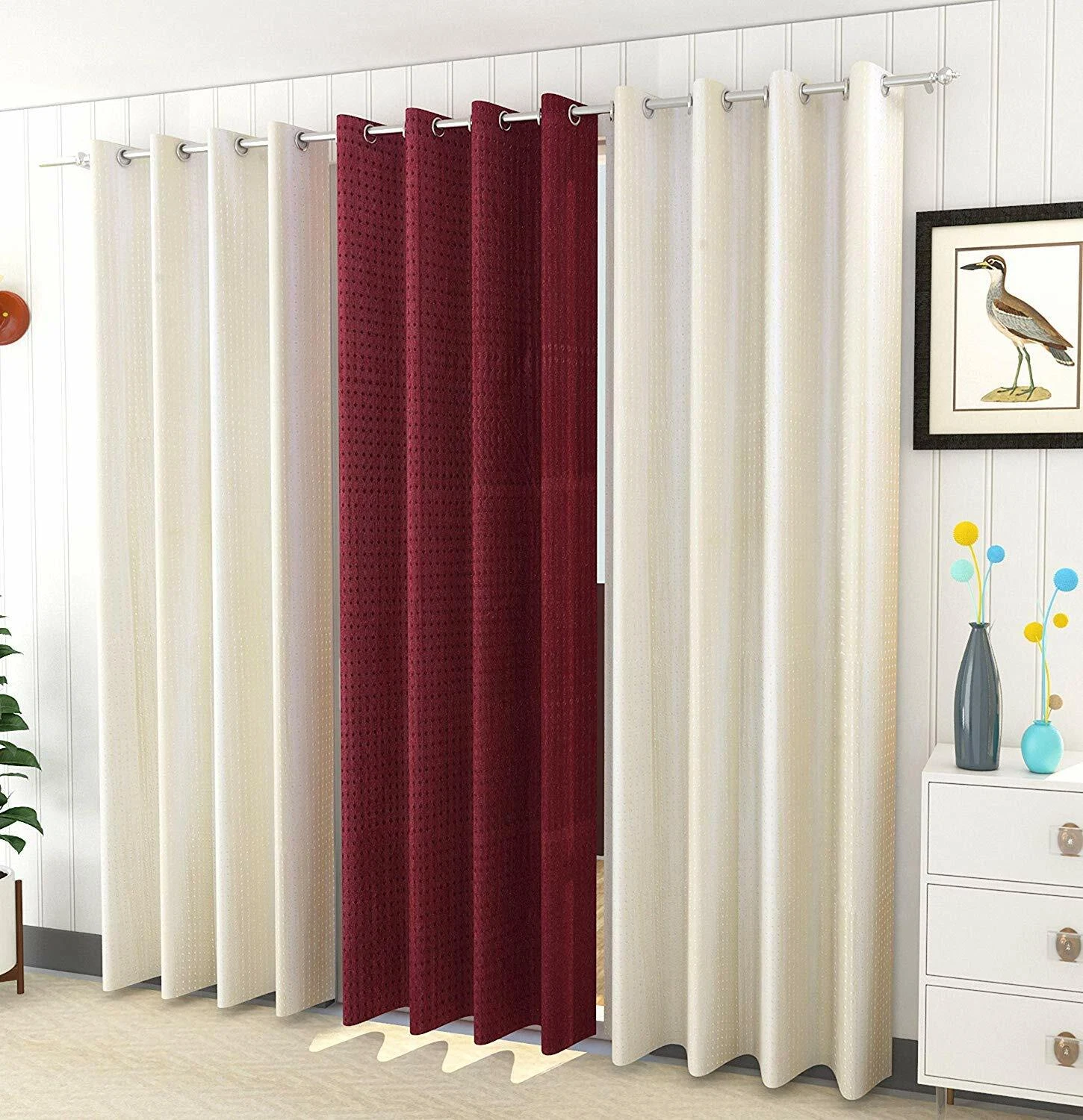 New 3 Piece Window Curtain Set - 5 feet