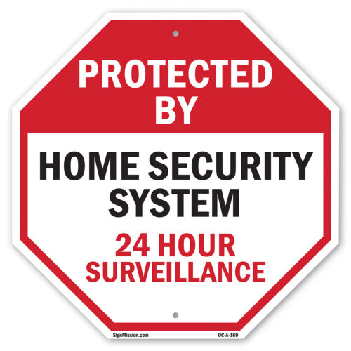 Protected By Home Security System Octagon Sign Weather Resistant Made in the Usa