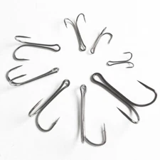 50pc Stainless Steel Double Strong Fishing Hook Saltwater Frog Toad Hooks 8#-4/0