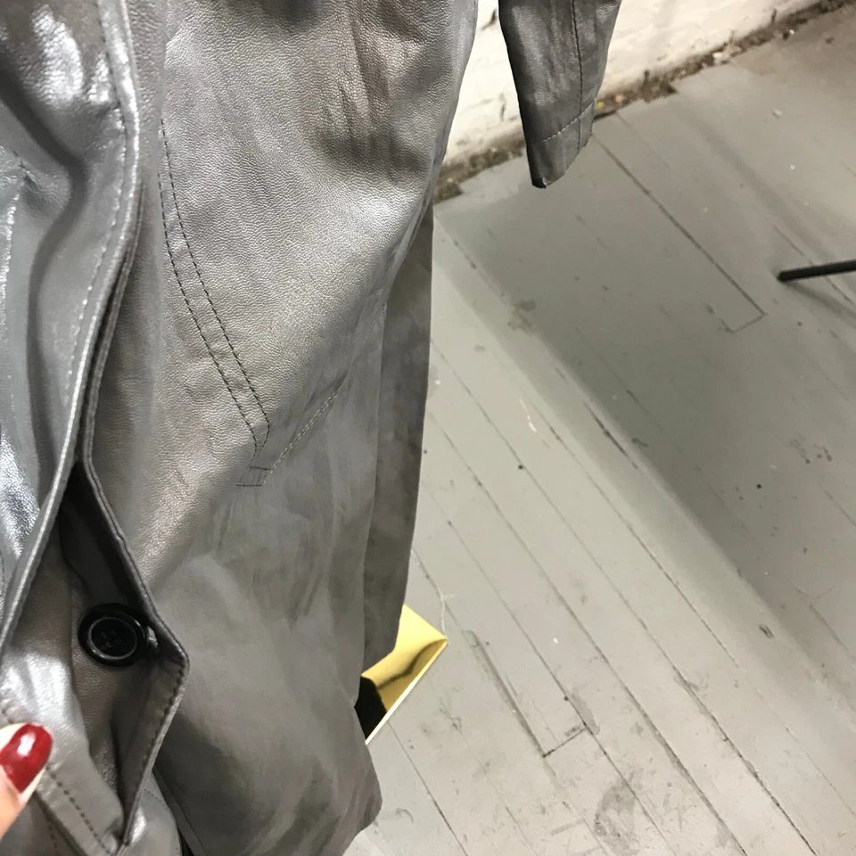 Chaqueta Alice + Olivia Mujer Extra Pequeña Gabardina Gris Vestido Chaqueta Cinturón Foto 3 de 4