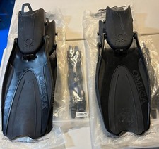 Omega Flip Fin Amphibian Scuba Diving, Black, X-Large, Walk On Land w/ Fins On