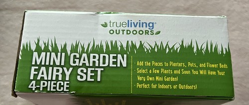 True Living Mini Garden Fairy 4-piece Set Flower House/Sign/Succulent/Fairy NEW - Picture 9 of 9
