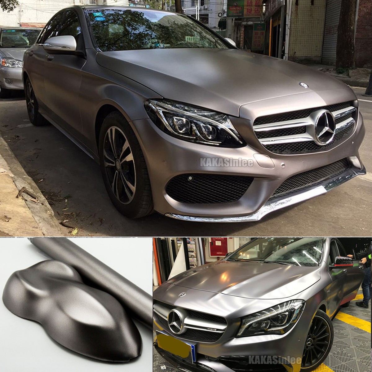 Z Grey Car Pearl Metal Satin Strip Metallic Chrome Vinyl Wrap