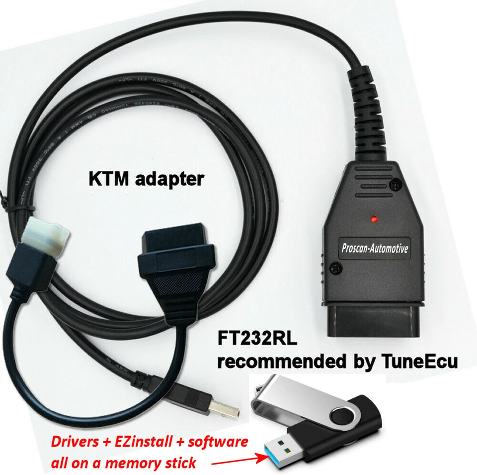 PROSCAN AUTOMOTIVE Diagnostic Kit fits KTM - TuneECU Diagnostics Cable Kit 690 990 1190