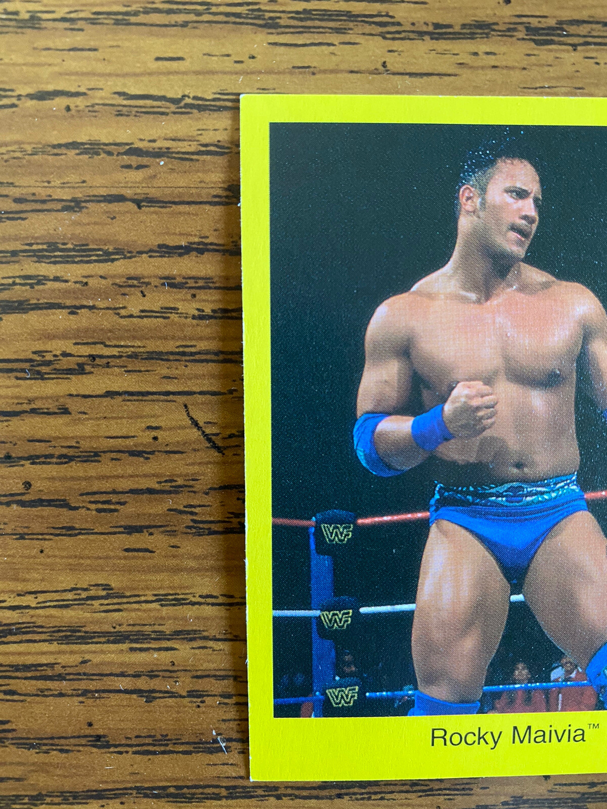 1997 Rocky Maivia Rookie Card WWF The Rock Dwayne Johnson Cardinal Trivia view 3