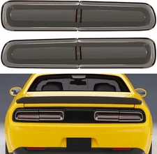 Smoked Tail Light Covers Rear Light Guards Trim For Dodge Challenger 2015-2023