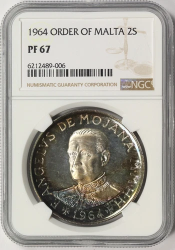 1964 Order of Malta Silver 2 Scudi NGC PF67