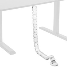 VIVO White Vertebrae Cable Management Kit, Standing Desk Quad Wire Organizer