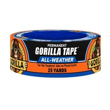 Gorilla All Weather Duct Tape, Black, 1.88" x 25 yd Pack of 1 - Pack, Black