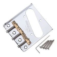 Wilkinson WTB Brass 3-Saddles Tele Electric Guitar Fixed Ashtray Bridge Silver