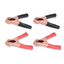 4 PCS Insulated Alligator Clip Heavy Duty Black Red Car Battery Test Lead 50A