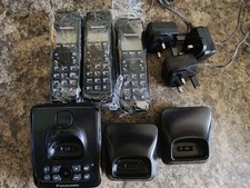 Panasonic KX-TG2723EB TRIPLE CORDLESS PHONE SET WITH Answering Machine Black