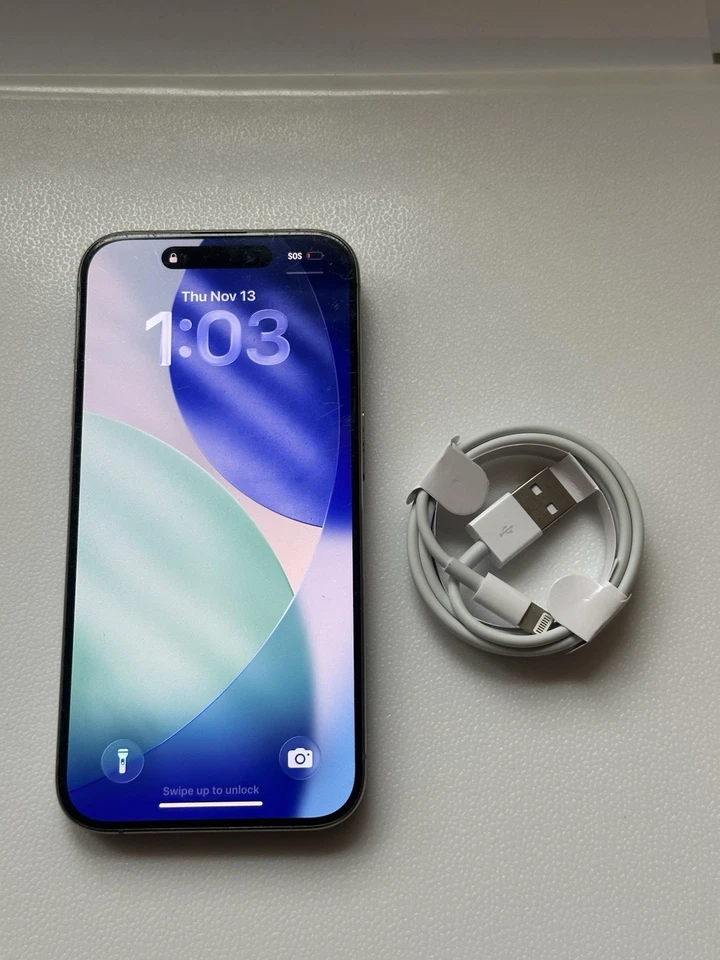 Apple iPhone 15 Pro 128GB Unlocked - Fairly Good Condition - Silver Titanium - Image 2 of 4