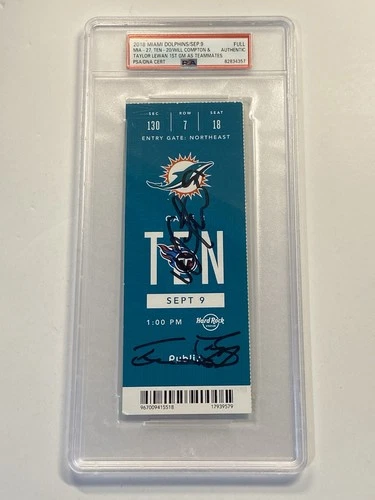 Will Compton Taylor Lewan signed 2018 Bussin' with the Boys Ticket Stub PSA DNA