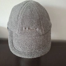 LL Bean Fleece Polartec Adjustable Trapper Hat Ear Flap - Size S/M Gray
