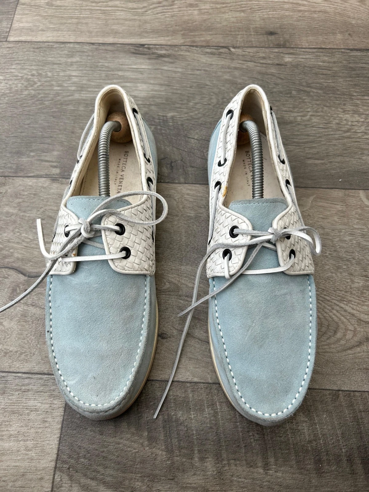 Bottega Veneta Intrecciato Trimmed Boat Shoes EU 41 US 8