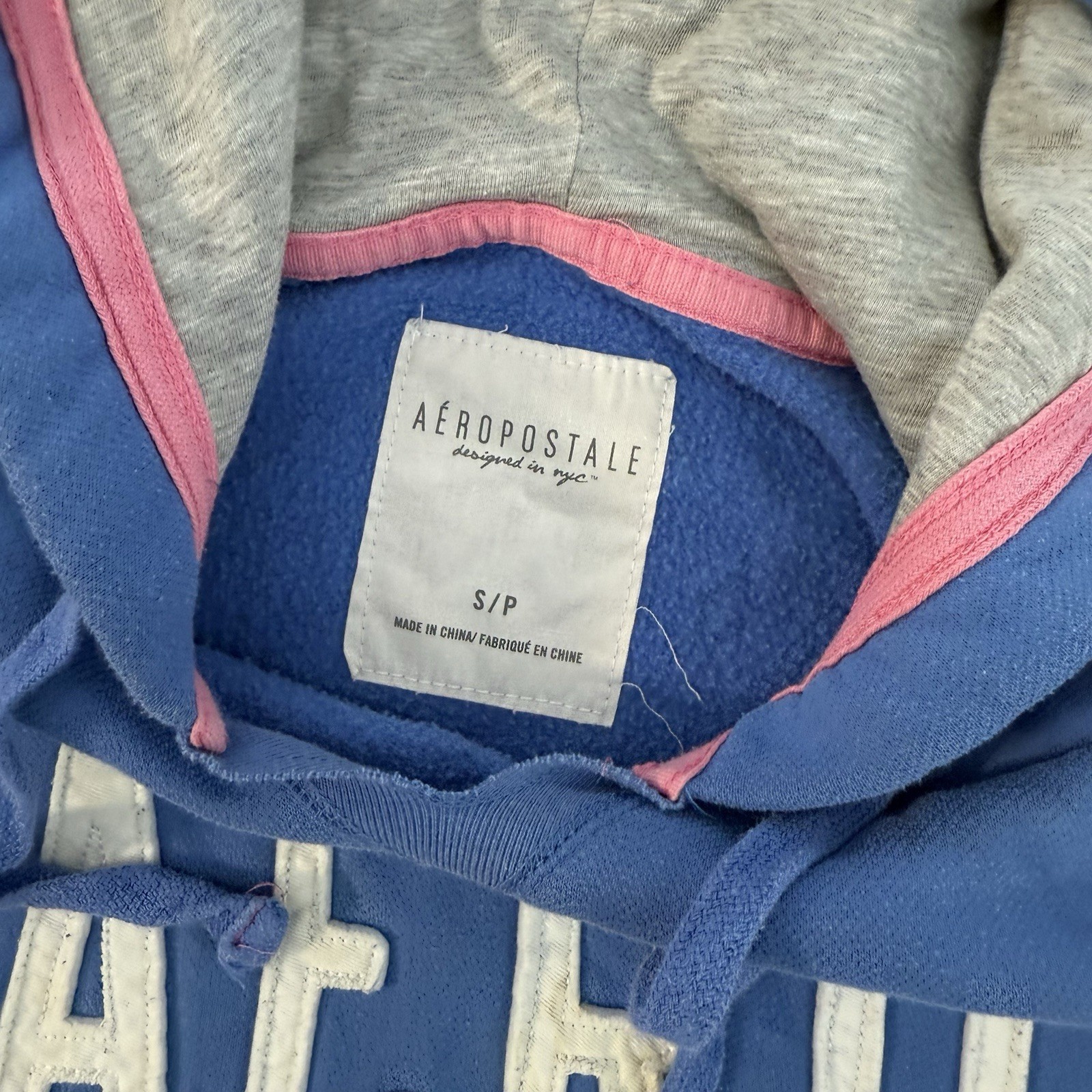 Aeropostale Patchwork Pullover Hoodie Classic Ret… - image 2