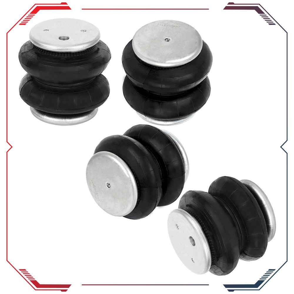 4PCS Air Suspension Spring Air Bags Heavy Duty 2600 LBS For 3/8" 1/2" NPT Port