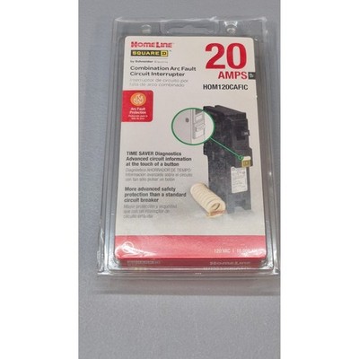 Square D Homeline 20 Amp 1-Pole CAFCI Circuit Breaker HOM120CAFIC New