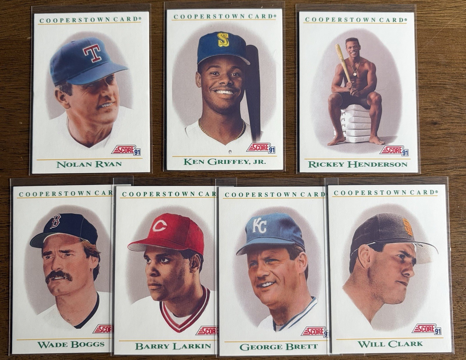 (7) CARD SET = 1991 SCORE “COOPERSTOWN CARD” GRIFFEY NOLAN RICKEY BRETT PSA 10 ?