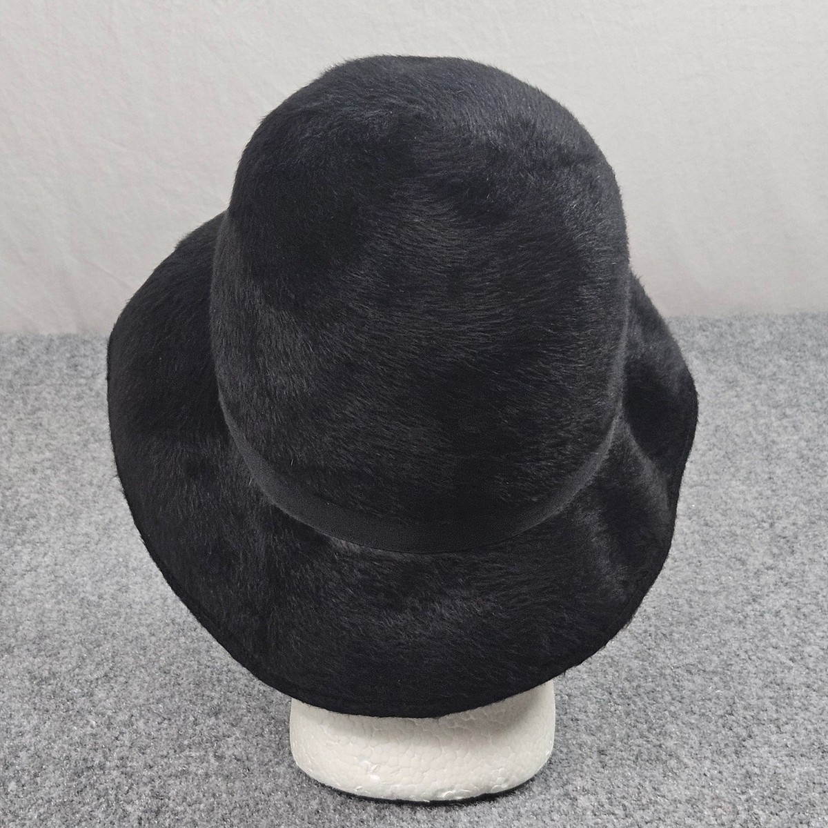 Vintage Borsalino Fedora Hat Black Fur Felt Wide Brim Ribbon  display picture 2