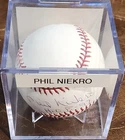 Phil Niekro Autographed Rawlings MLB Baseball Pioneer Sports Cards COA