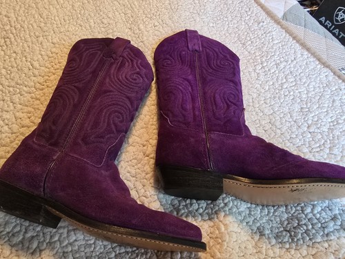 Mujeres Talla 7 Vittorio Ricci Studio Púrpura Swade Cuero Vaquera Botas Occidentales... - Imagen 5 de 11