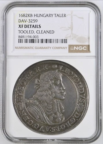 1682 Hungary Hogmouth Thaler NGC XF Tooled