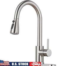 Pull Down Kitchen Faucet W/ 3 Spray Settings 360 Degree Swivel Single Handle New