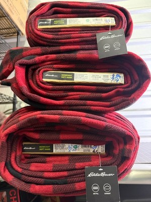 JOANNS EDDIE BOWER ANTI-PILL FLEECE MIDWEIGHT SOFTHAND RED BUFFALO CHECK BTY NWT