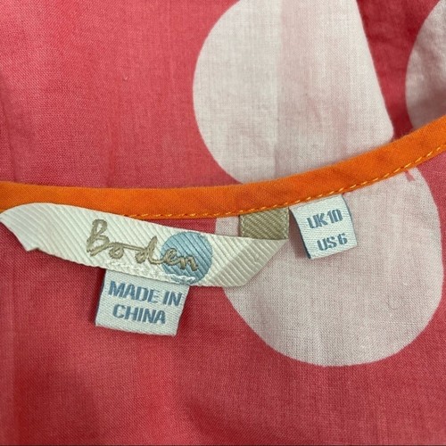 BODEN Polka Dot Top Womens Size 6 Retro Feminine Pinup Preppy Spring Summer Twee - Picture 6 of 7